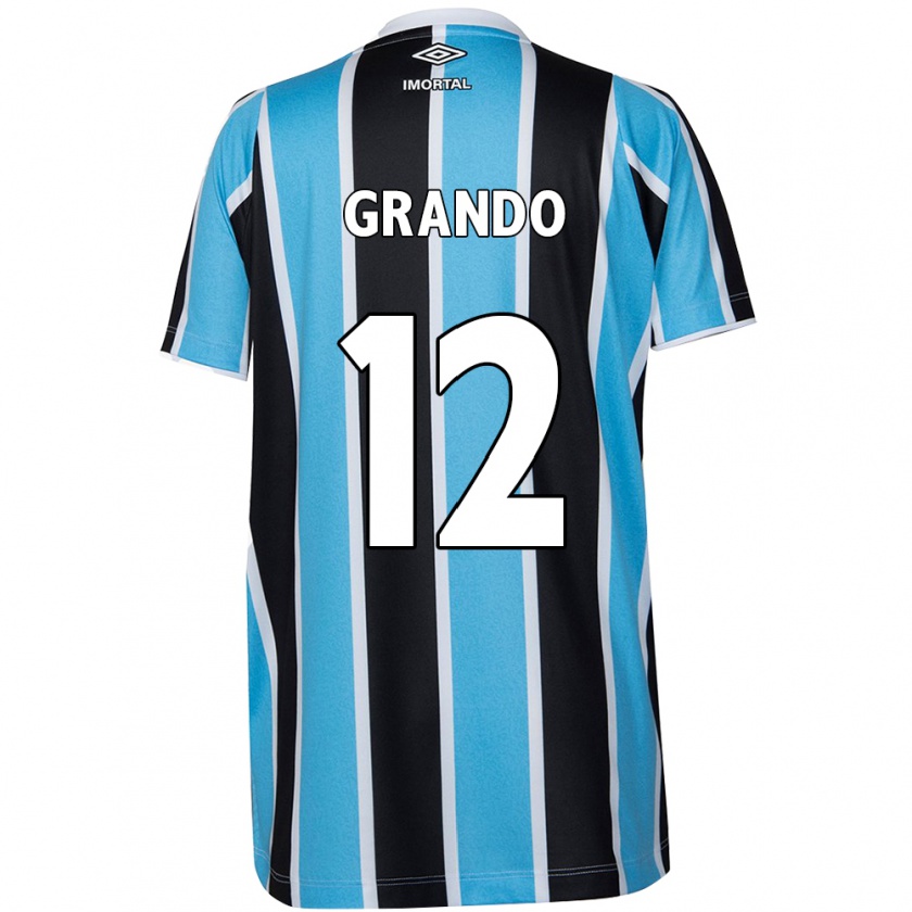 Kandiny Enfant Maillot Gabriel Grando #12 Bleu Noir Blanc Tenues Domicile 2024/25 T-Shirt