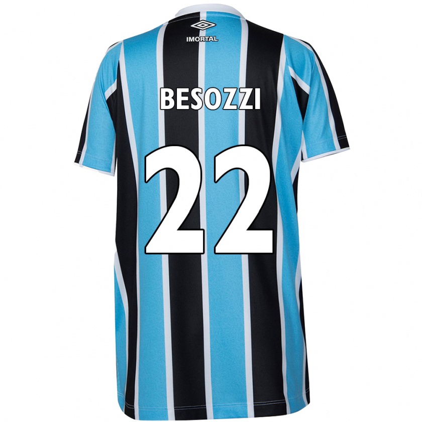 Kandiny Enfant Maillot Lucas Besozzi #22 Bleu Noir Blanc Tenues Domicile 2024/25 T-Shirt