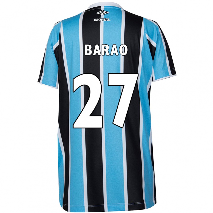 Kandiny Enfant Maillot Dani Barão #27 Bleu Noir Blanc Tenues Domicile 2024/25 T-Shirt