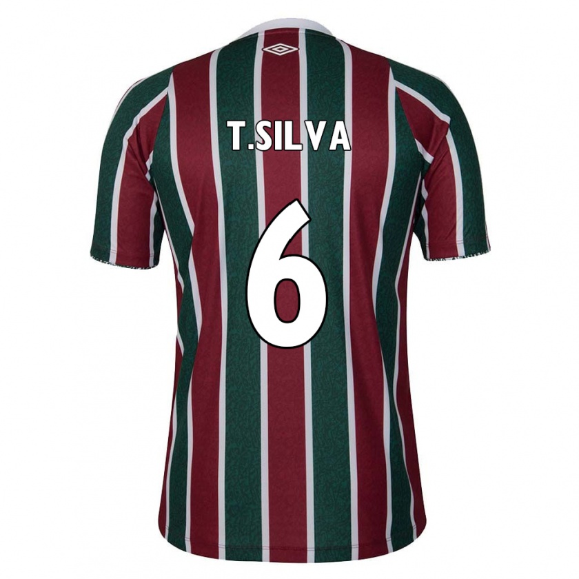 Kandiny Enfant Maillot Thiago Silva #6 Vert Marron Blanc Tenues Domicile 2024/25 T-Shirt