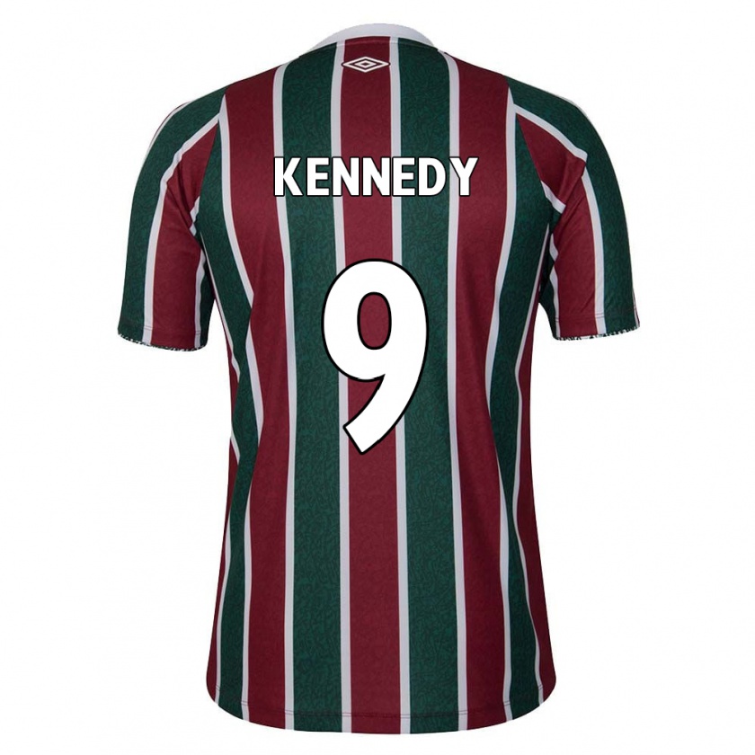 Kandiny Enfant Maillot John Kennedy #9 Vert Marron Blanc Tenues Domicile 2024/25 T-Shirt