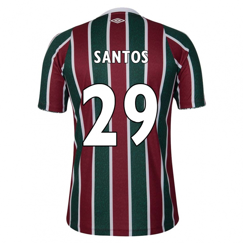 Kandiny Enfant Maillot Thiago Santos #29 Vert Marron Blanc Tenues Domicile 2024/25 T-Shirt