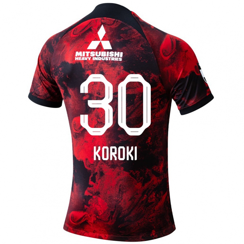 Kandiny Enfant Maillot Shinzo Koroki #30 Rouge Noir Tenues Domicile 2024/25 T-Shirt