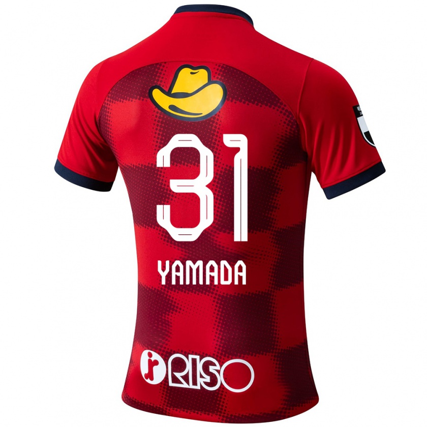 Kandiny Enfant Maillot Taiki Yamada #31 Rouge Bleu Blanc Tenues Domicile 2024/25 T-Shirt