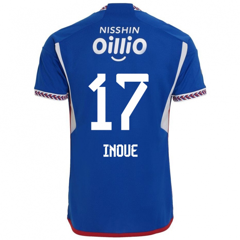 Kandiny Enfant Maillot Kenta Inoue #17 Bleu Blanc Rouge Tenues Domicile 2024/25 T-Shirt