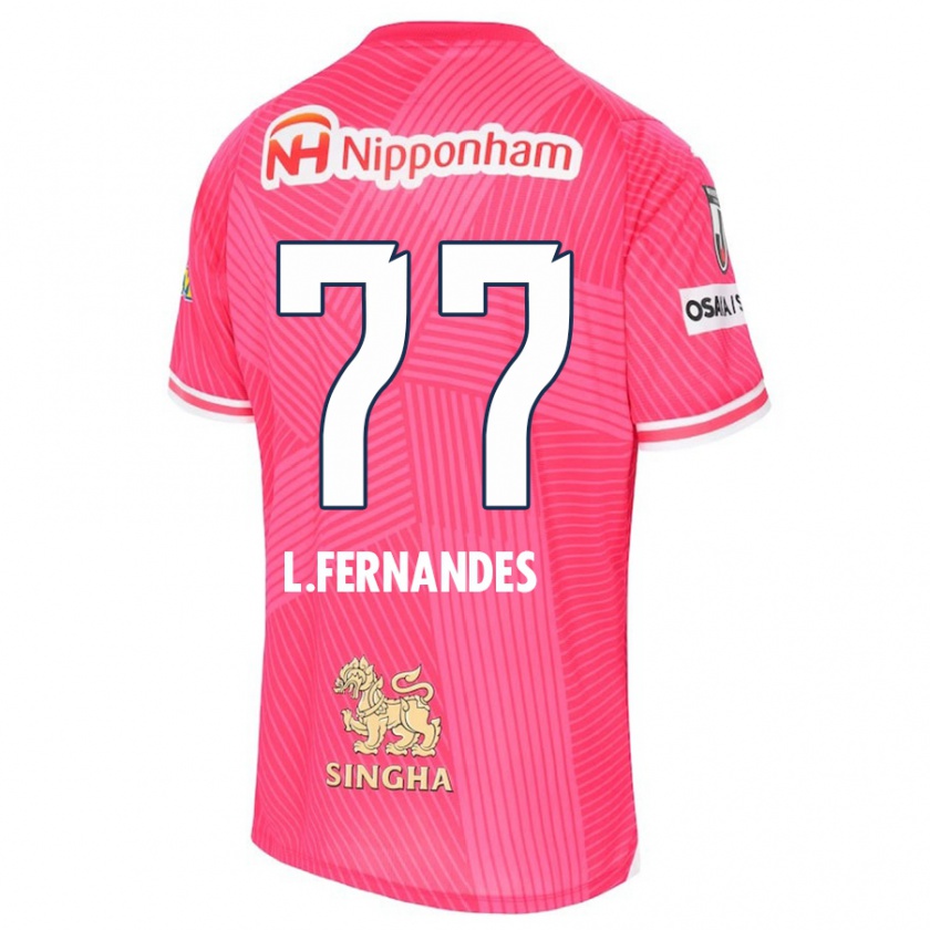 Kandiny Enfant Maillot Lucas Fernandes #77 Rose Blanc Tenues Domicile 2024/25 T-Shirt