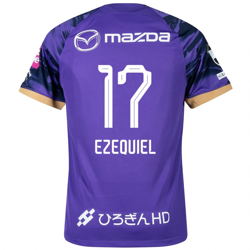 Kandiny Enfant Maillot Ezequiel #17 Blanc Violet Tenues Domicile 2024/25 T-Shirt