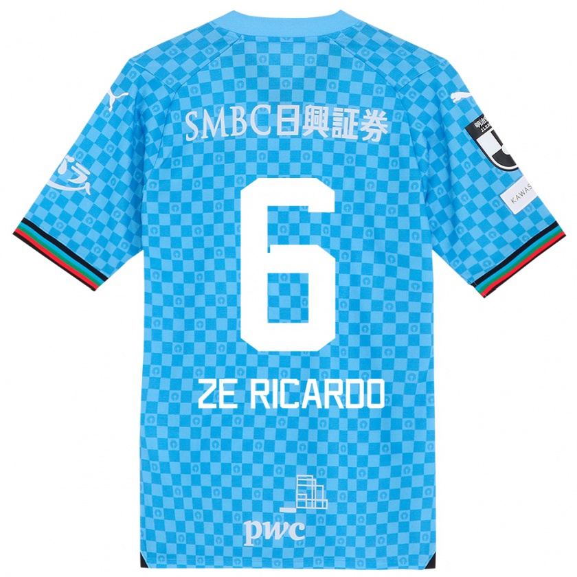 Kandiny Enfant Maillot Zé Ricardo #6 Bleu Azur Tenues Domicile 2024/25 T-Shirt