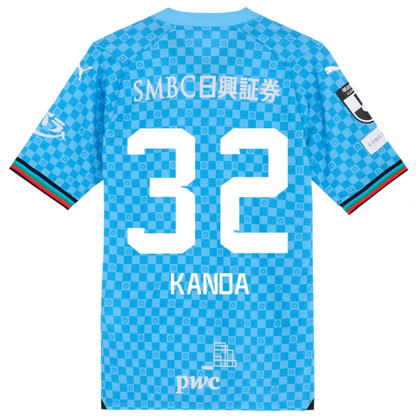 Kandiny Enfant Maillot Soma Kanda #32 Bleu Azur Tenues Domicile 2024/25 T-Shirt