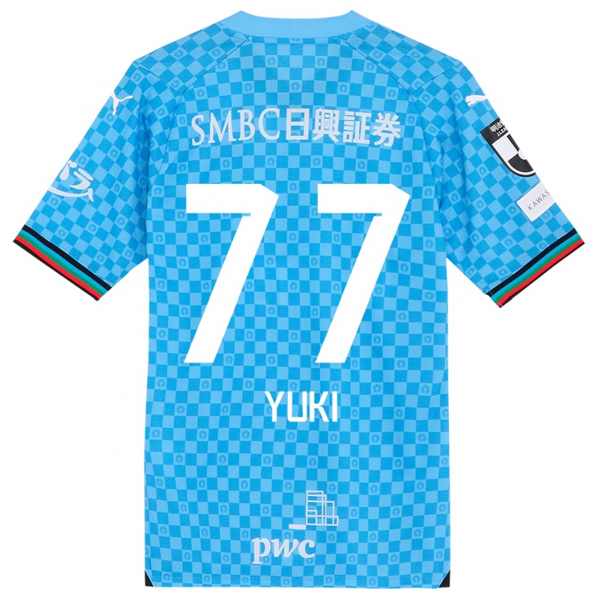 Kandiny Enfant Maillot Yuki Yamamoto #77 Bleu Azur Tenues Domicile 2024/25 T-Shirt