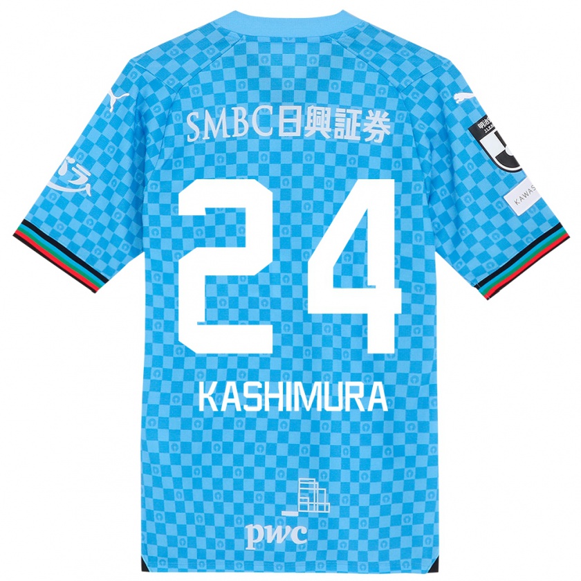 Kandiny Enfant Maillot Ryota Kashimura #24 Bleu Azur Tenues Domicile 2024/25 T-Shirt