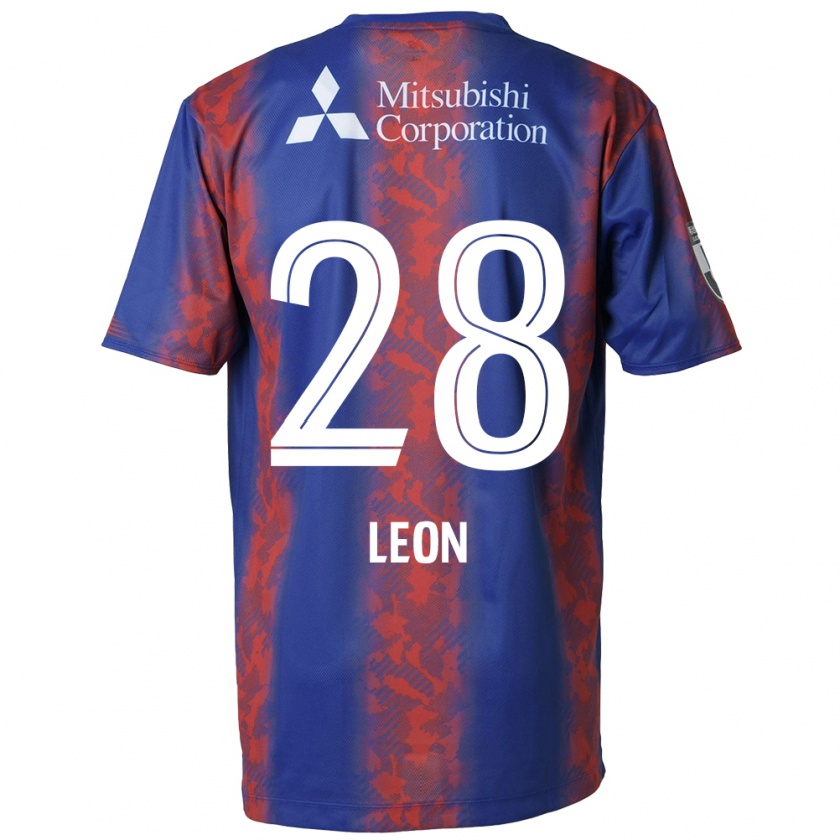 Kandiny Enfant Maillot Leon Nozawa #28 Bleu Rouge Tenues Domicile 2024/25 T-Shirt