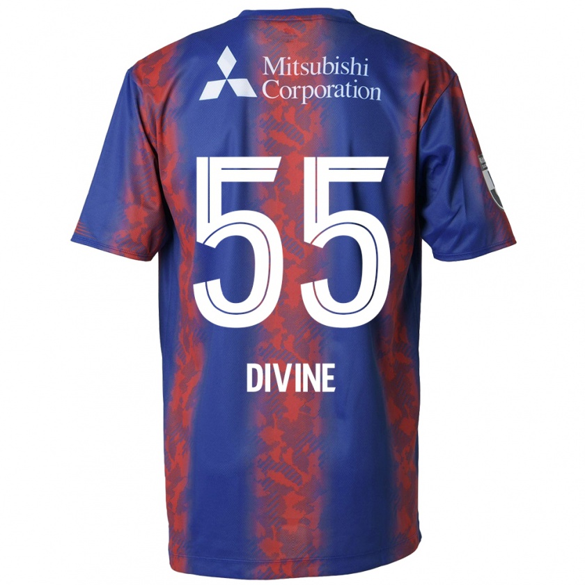 Kandiny Enfant Maillot Divine Chinedu Otani #55 Bleu Rouge Tenues Domicile 2024/25 T-Shirt