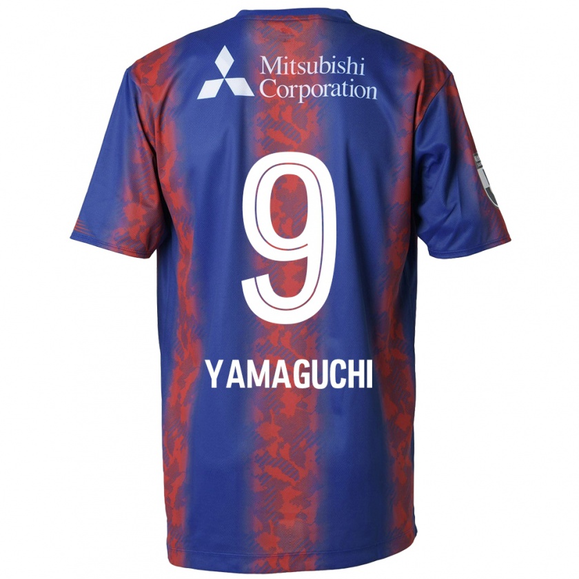 Kandiny Enfant Maillot Taiyo Yamaguchi #9 Bleu Rouge Tenues Domicile 2024/25 T-Shirt