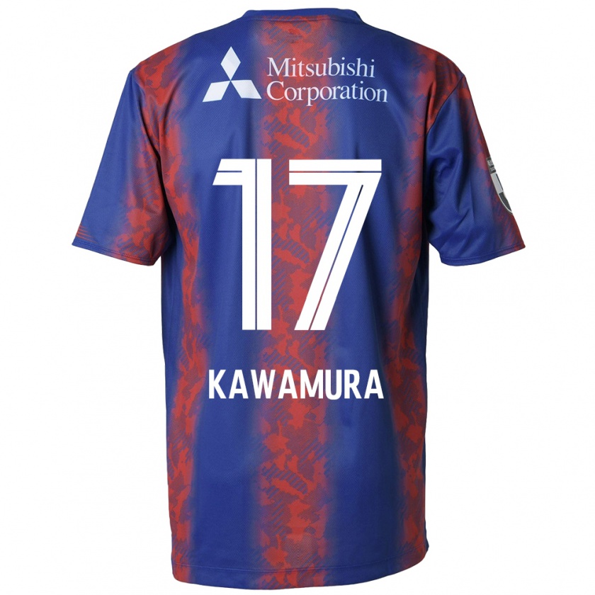 Kandiny Enfant Maillot Riku Kawamura #17 Bleu Rouge Tenues Domicile 2024/25 T-Shirt