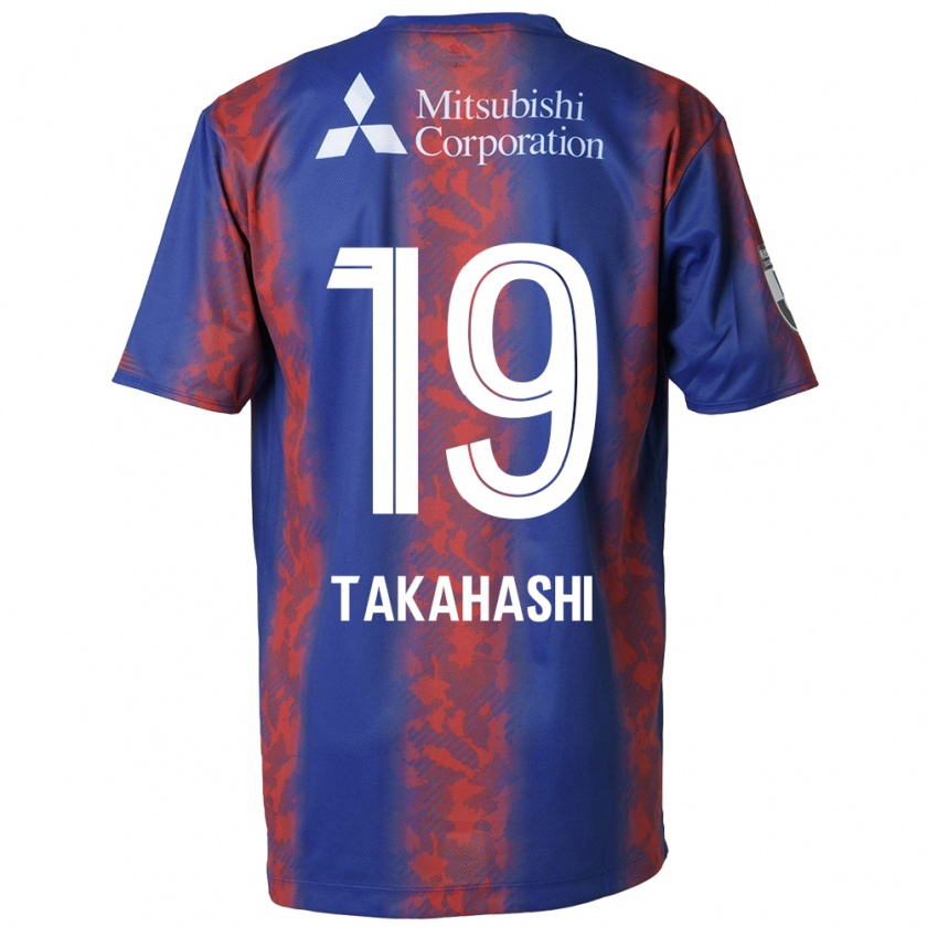 Kandiny Enfant Maillot Yuya Takahashi #19 Bleu Rouge Tenues Domicile 2024/25 T-Shirt