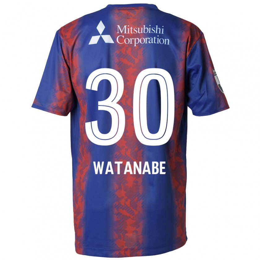 Kandiny Enfant Maillot Matthew Watanabe #30 Bleu Rouge Tenues Domicile 2024/25 T-Shirt