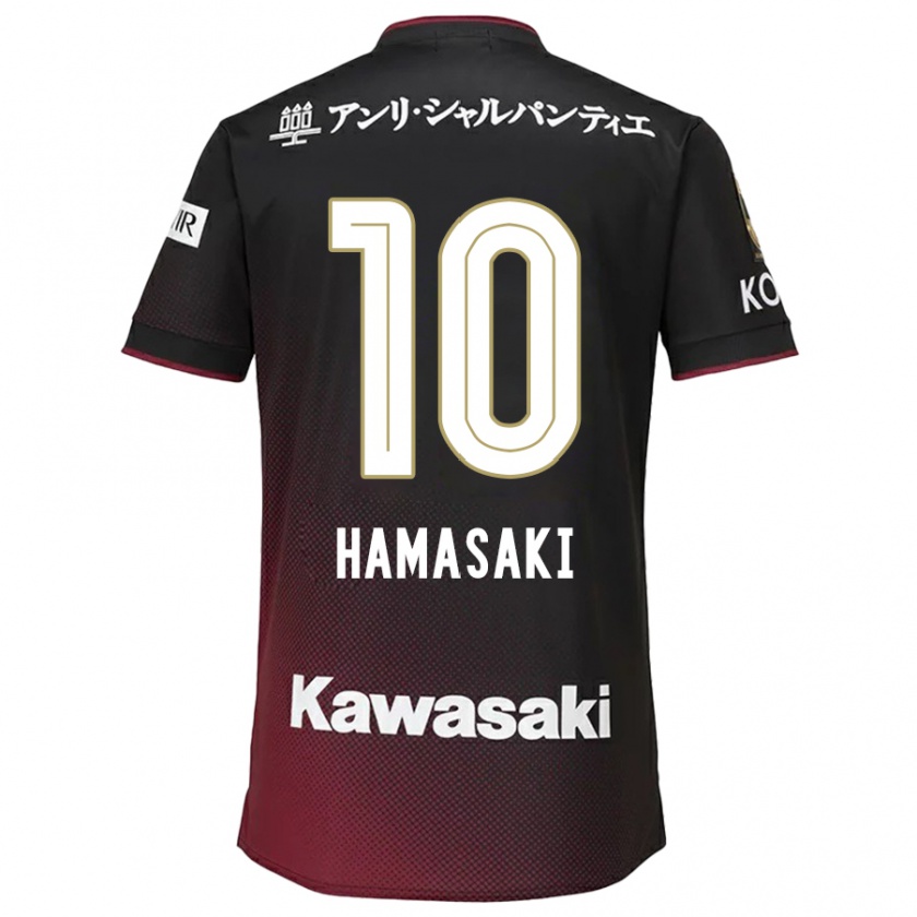 Kandiny Enfant Maillot Kento Hamasaki #10 Noir Rouge Tenues Domicile 2024/25 T-Shirt