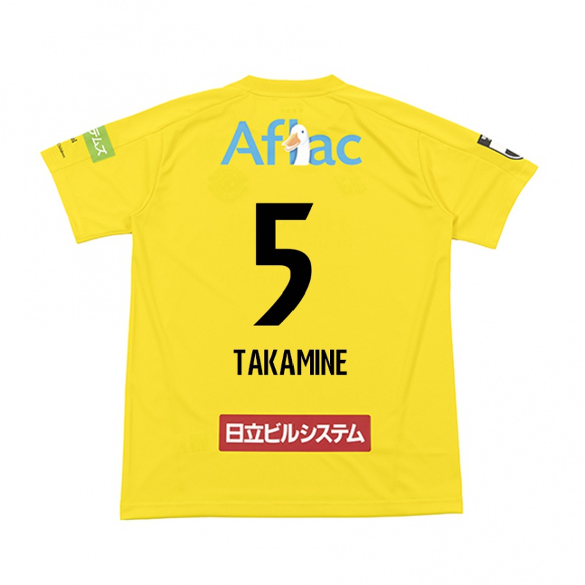 Kandiny Enfant Maillot Tomoki Takamine #5 Jaune Noir Tenues Domicile 2024/25 T-Shirt