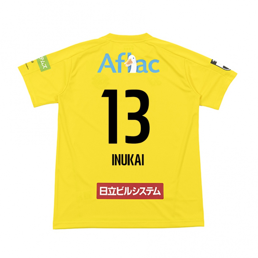 Kandiny Enfant Maillot Tomoya Inukai #13 Jaune Noir Tenues Domicile 2024/25 T-Shirt