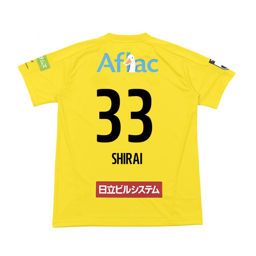 Kandiny Enfant Maillot Eiji Shirai #33 Jaune Noir Tenues Domicile 2024/25 T-Shirt