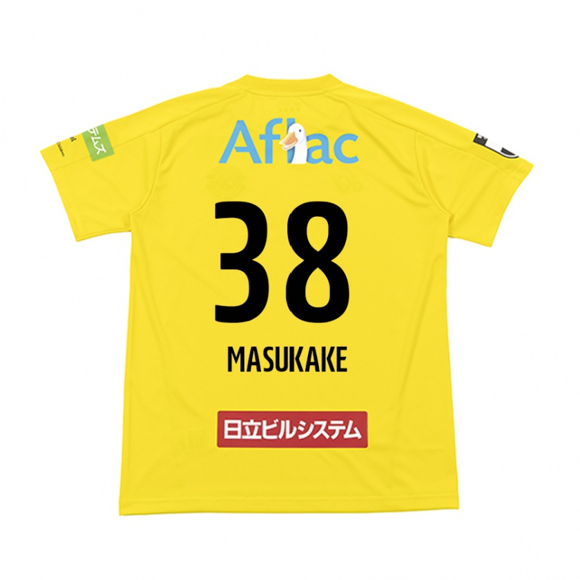 Kandiny Enfant Maillot Yugo Masukake #38 Jaune Noir Tenues Domicile 2024/25 T-Shirt