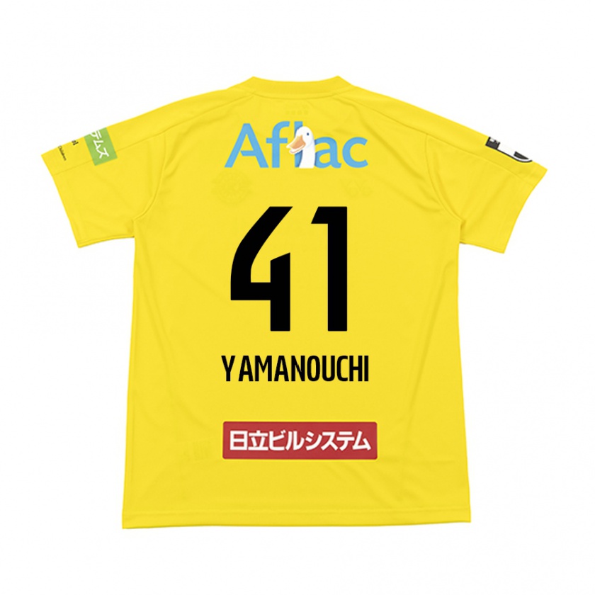 Kandiny Enfant Maillot Yusei Yamanouchi #41 Jaune Noir Tenues Domicile 2024/25 T-Shirt