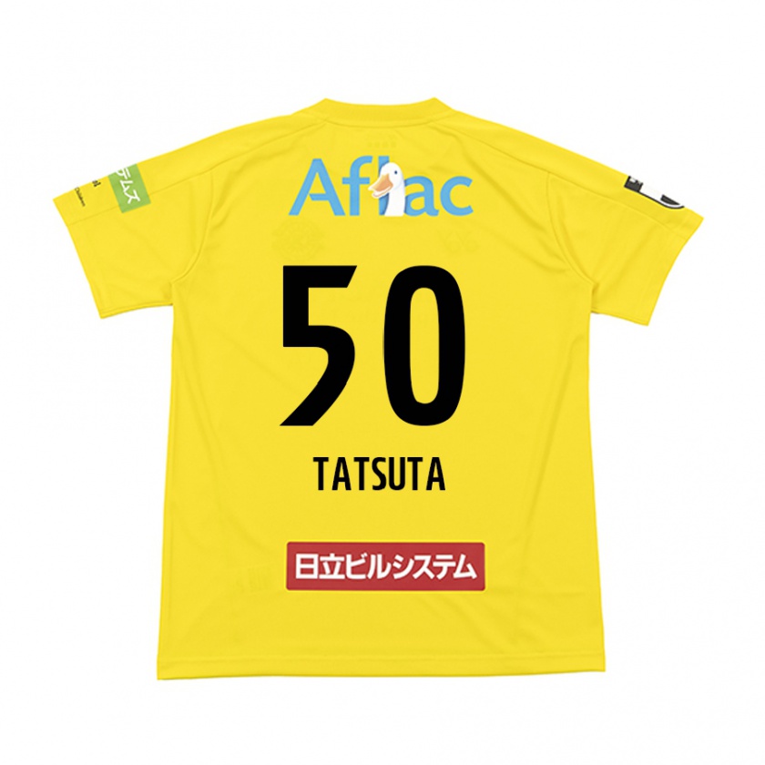 Kandiny Enfant Maillot Yugo Tatsuta #50 Jaune Noir Tenues Domicile 2024/25 T-Shirt