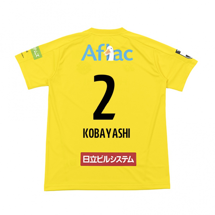 Kandiny Enfant Maillot Kensei Kobayashi #2 Jaune Noir Tenues Domicile 2024/25 T-Shirt