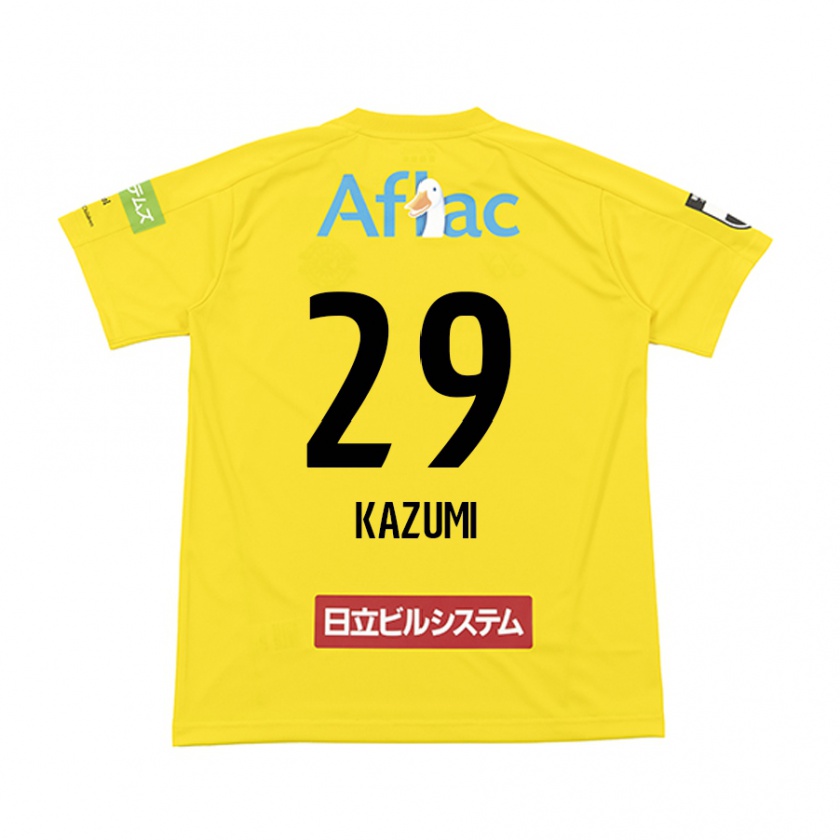 Kandiny Enfant Maillot Takuto Kazumi #29 Jaune Noir Tenues Domicile 2024/25 T-Shirt