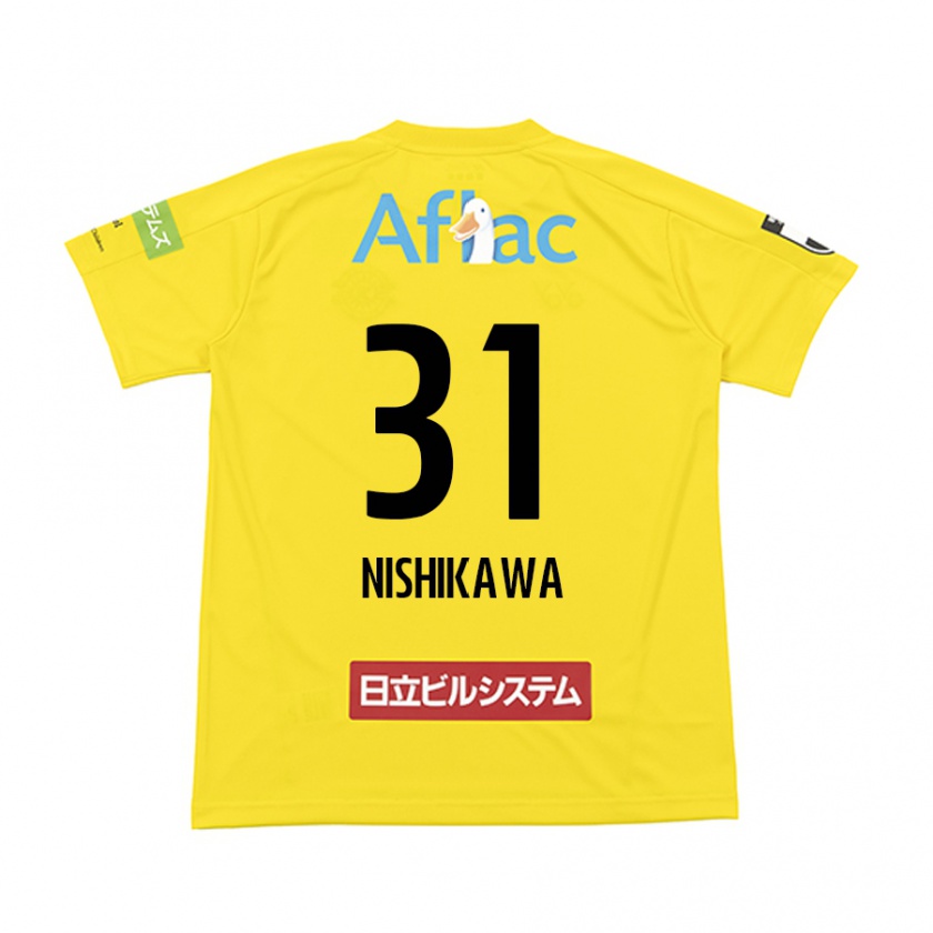 Kandiny Enfant Maillot Genki Nishikawa #31 Jaune Noir Tenues Domicile 2024/25 T-Shirt