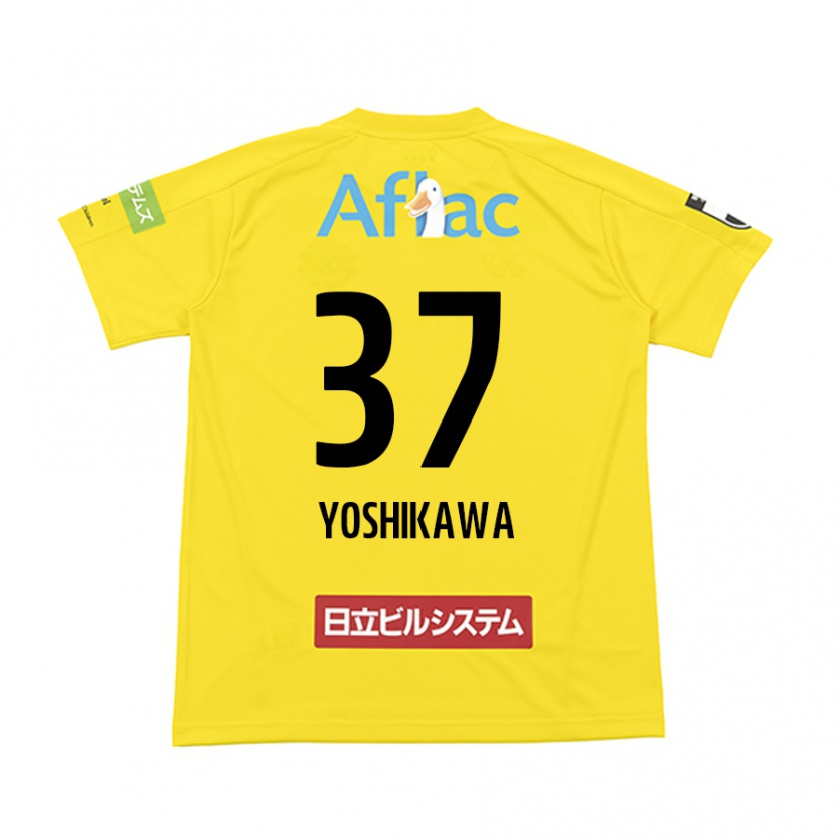 Kandiny Enfant Maillot Haruto Yoshikawa #37 Jaune Noir Tenues Domicile 2024/25 T-Shirt