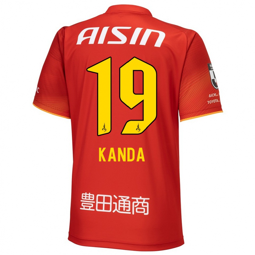 Kandiny Enfant Maillot Ryu Kanda #19 Rouge Blanc Jaune Tenues Domicile 2024/25 T-Shirt