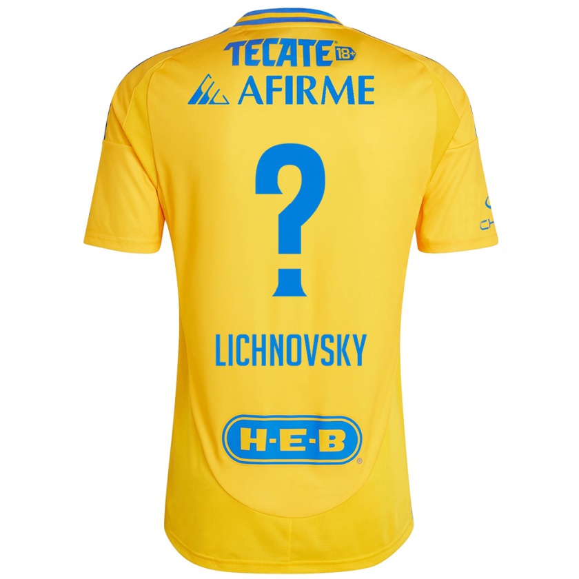 Kandiny Enfant Maillot Igor Lichnovsky #0 Or Jaune Tenues Domicile 2024/25 T-Shirt