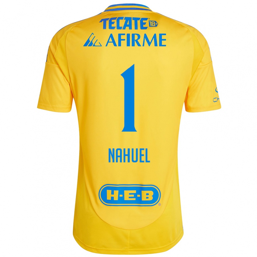 Kandiny Enfant Maillot Nahuel Guzmán #1 Or Jaune Tenues Domicile 2024/25 T-Shirt