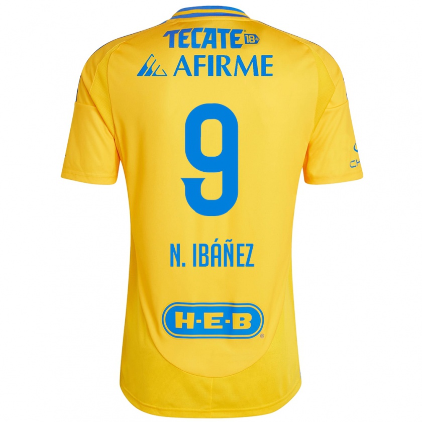 Kandiny Enfant Maillot Nicolás Ibáñez #9 Or Jaune Tenues Domicile 2024/25 T-Shirt