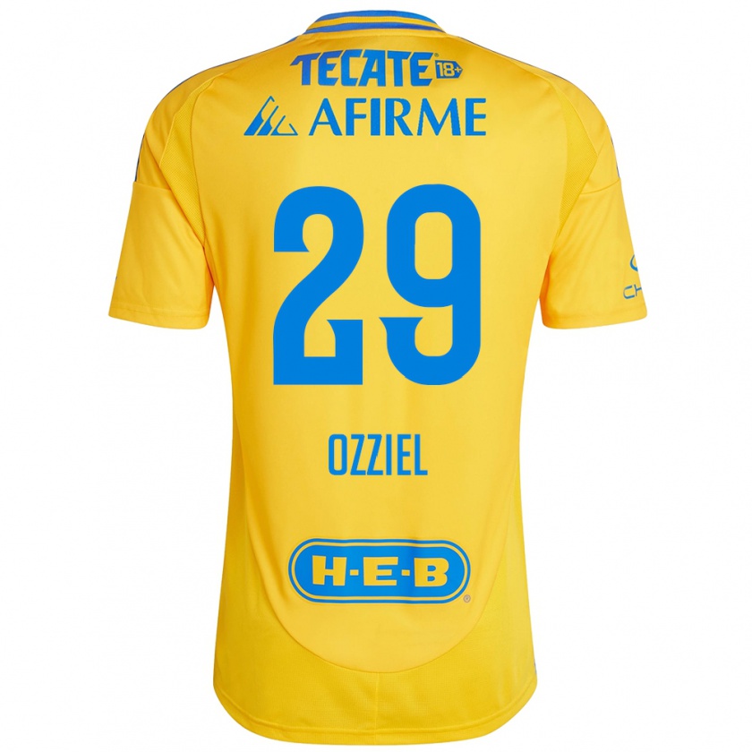 Kandiny Enfant Maillot Ozziel Herrera #29 Or Jaune Tenues Domicile 2024/25 T-Shirt