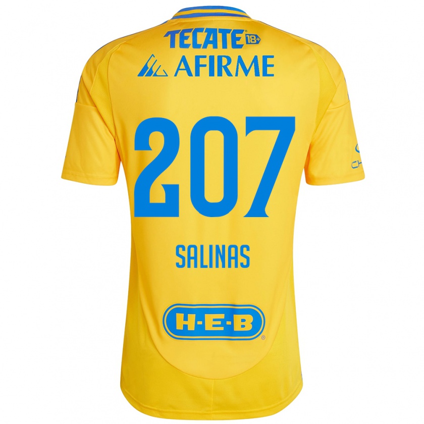 Kandiny Enfant Maillot Marcelo Salinas #207 Or Jaune Tenues Domicile 2024/25 T-Shirt