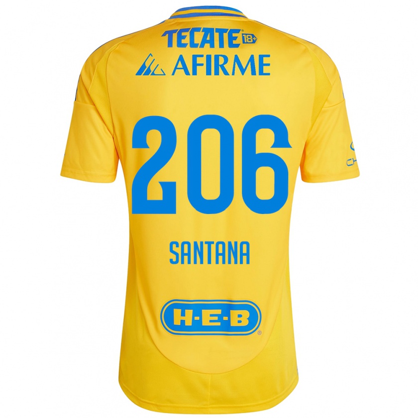 Kandiny Enfant Maillot Joel Santana #206 Or Jaune Tenues Domicile 2024/25 T-Shirt