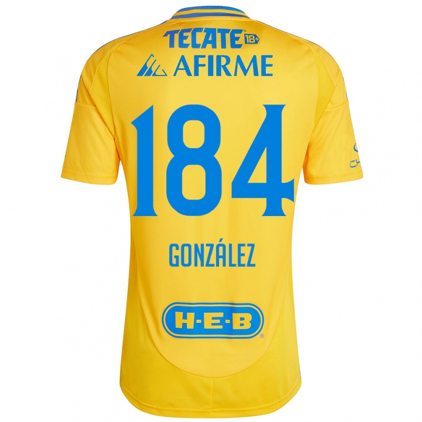 Kandiny Enfant Maillot Erick González #184 Or Jaune Tenues Domicile 2024/25 T-Shirt