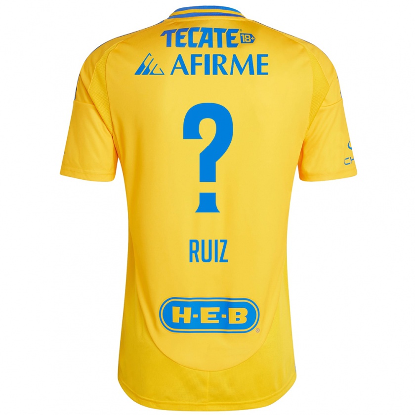 Kandiny Enfant Maillot Luis Ruiz #0 Or Jaune Tenues Domicile 2024/25 T-Shirt