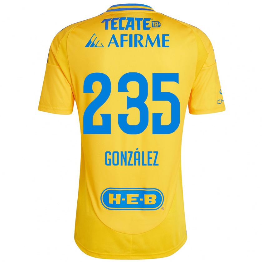 Kandiny Enfant Maillot Mauricio González #235 Or Jaune Tenues Domicile 2024/25 T-Shirt