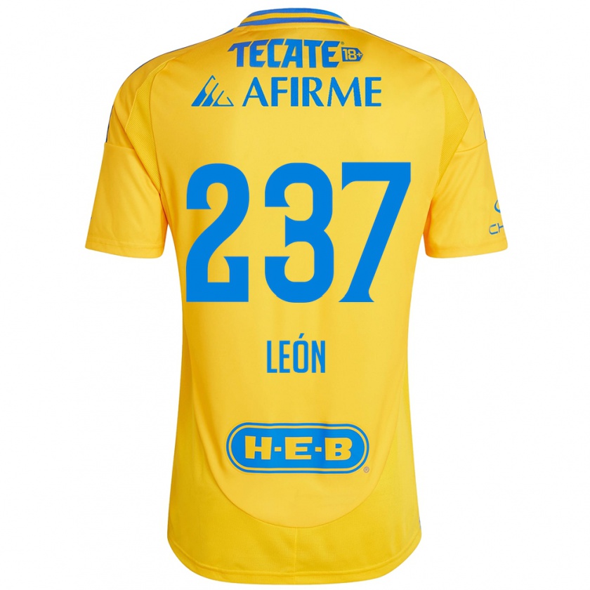 Kandiny Enfant Maillot Gabriel León #237 Or Jaune Tenues Domicile 2024/25 T-Shirt