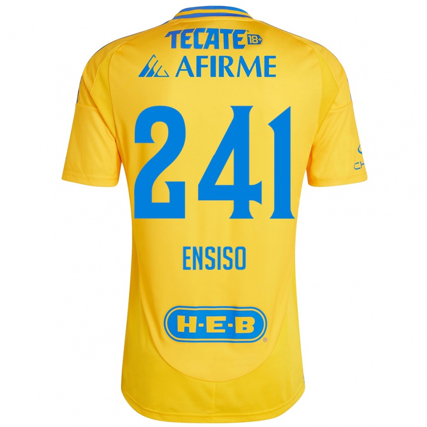 Kandiny Enfant Maillot Eduardo Ensiso #241 Or Jaune Tenues Domicile 2024/25 T-Shirt