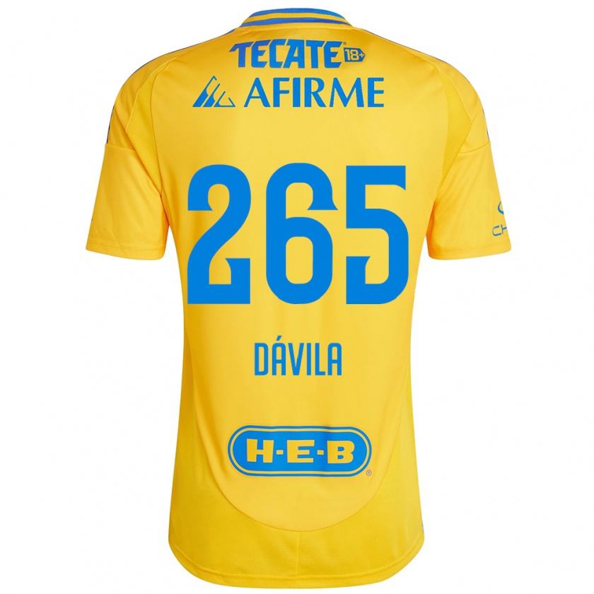 Kandiny Enfant Maillot Emiliano Dávila #265 Or Jaune Tenues Domicile 2024/25 T-Shirt