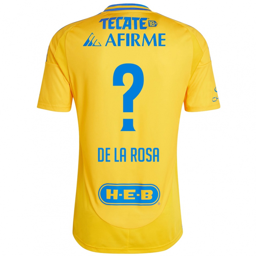 Kandiny Enfant Maillot Luis De La Rosa #0 Or Jaune Tenues Domicile 2024/25 T-Shirt