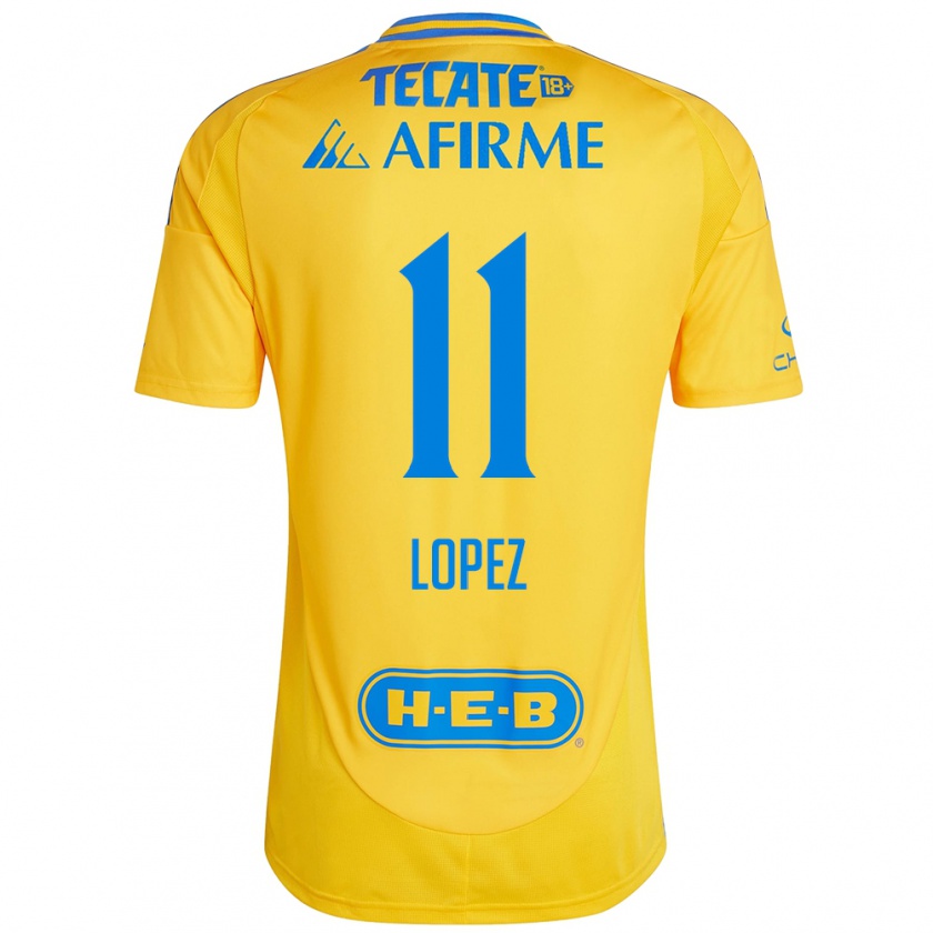 Kandiny Enfant Maillot Nicolas Lopez #11 Or Jaune Tenues Domicile 2024/25 T-Shirt