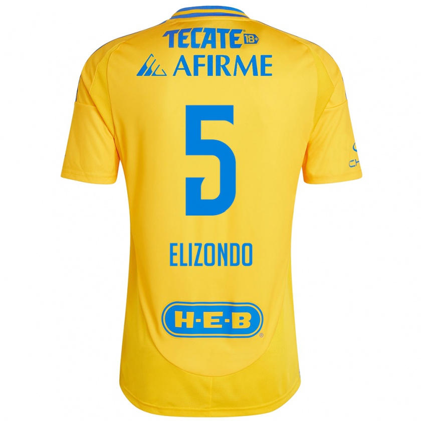 Kandiny Enfant Maillot Fernanda Elizondo #5 Or Jaune Tenues Domicile 2024/25 T-Shirt