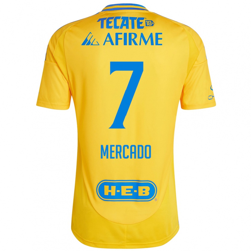 Kandiny Enfant Maillot Liliana Mercado #7 Or Jaune Tenues Domicile 2024/25 T-Shirt