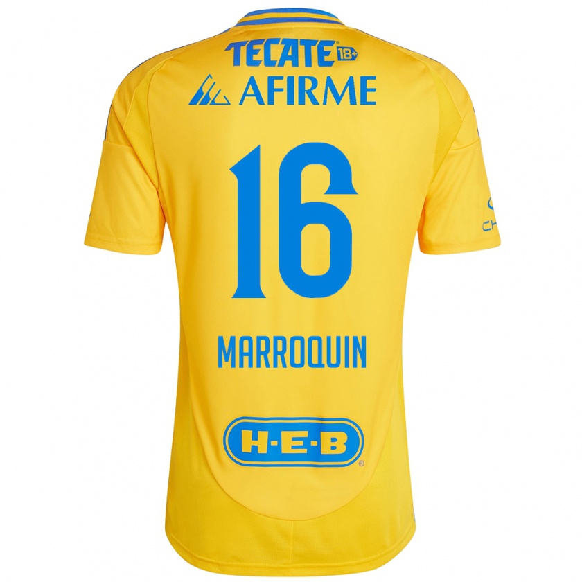 Kandiny Enfant Maillot Ammanda Marroquin #16 Or Jaune Tenues Domicile 2024/25 T-Shirt